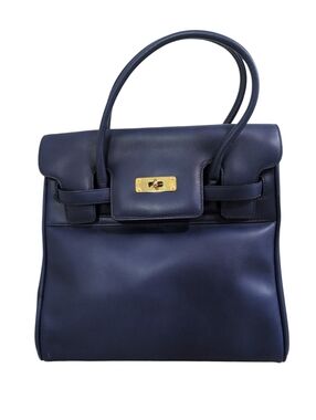 Emma GG Firenze Navy Blue Purse Bag Satchel, Italian Leather, Creaxioni